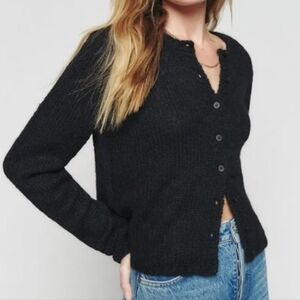 REFORMATION - CLARA Black Wool Blend Sweater Size M